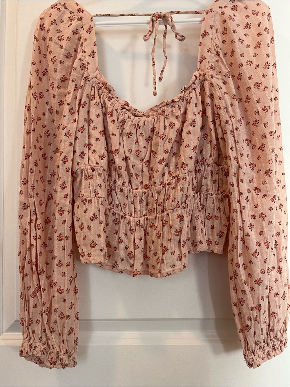 Floral Peasant/Babydoll Cotton Top - Picture 2 of 5